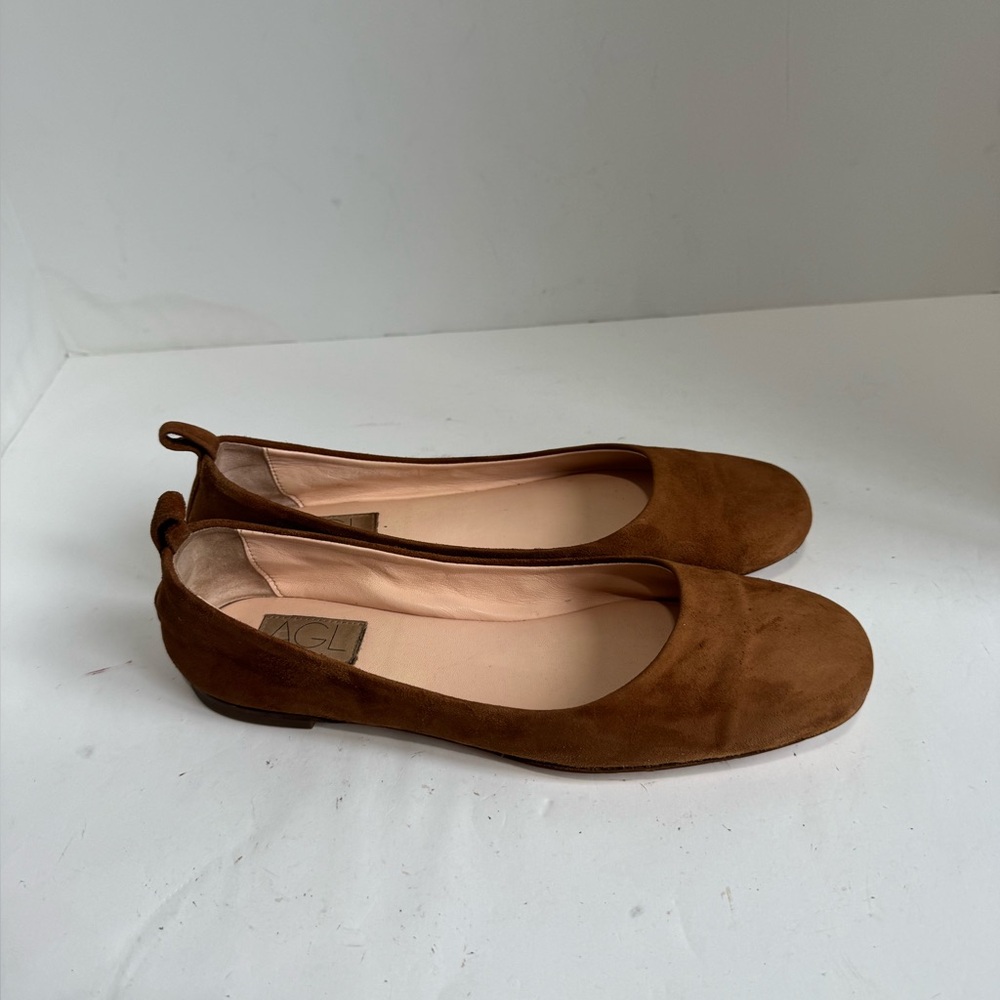 AGL Cognac Brown Kim Suede Ballet Flats Womens EU 40 - Picture 10 of 16